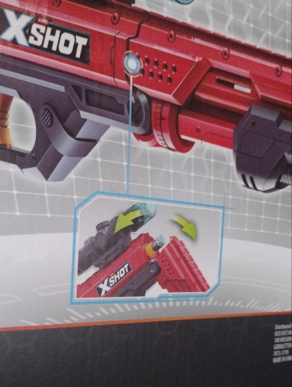 ZURU X-Shot Hawk Eye Kids Toy Blaster - Red and Teal - Picture 10 of 13